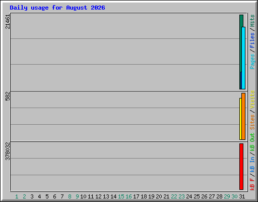 Daily usage for August 2026